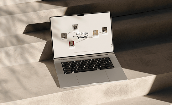 stylised mockup of web app